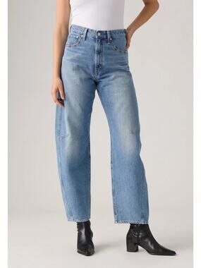 NWT Levi's Non-Stretch Denim High Rise Cinch Barrel Jeans Blue Women's 25 x 31